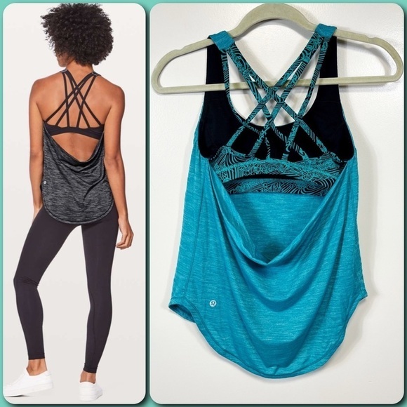 LULULEMON Free To Be Serene Tank (2 In 1) Green & Black - SIZE 2 - Picture 4 of 8